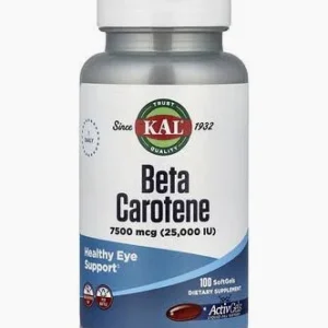 KAL Beta Carotene 25,000 IU (7500mcg) 100 softgels