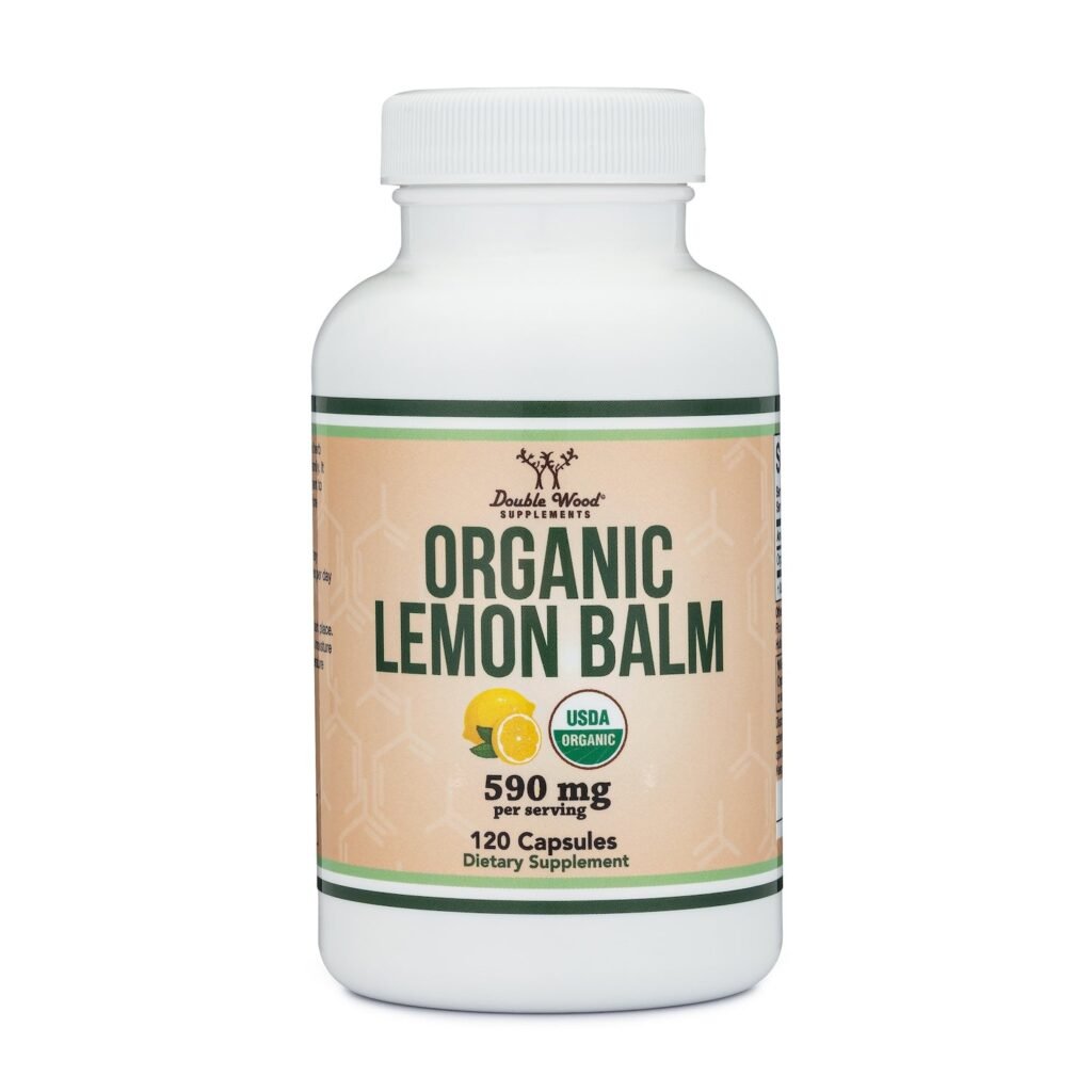 Double Wood Organic Lemon Balm 590mg 120 Capsules