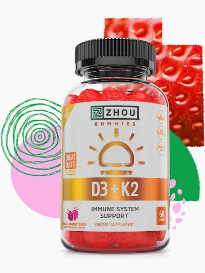 ZHOU D3+K2 60 Gummies