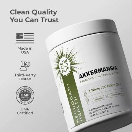 Neurogan Akkermansia Probiotic+Metabolic Blend 30 Billion CFU 570mg 60 Capsules