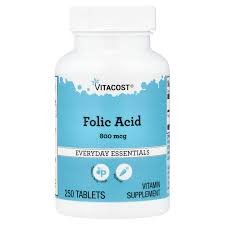 Vitacost Folic Acid 800mcg 250 Tablets