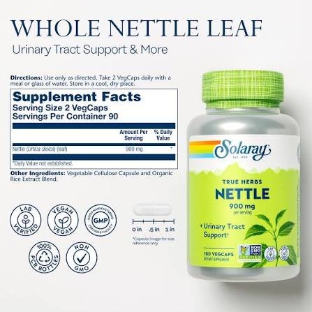 Solaray Nettle 900mg 100 Capsules
