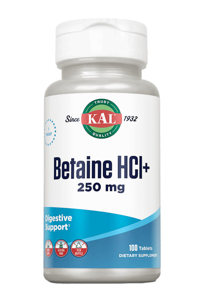 KAL Betaine HCl+ 250mg 100 Tablets